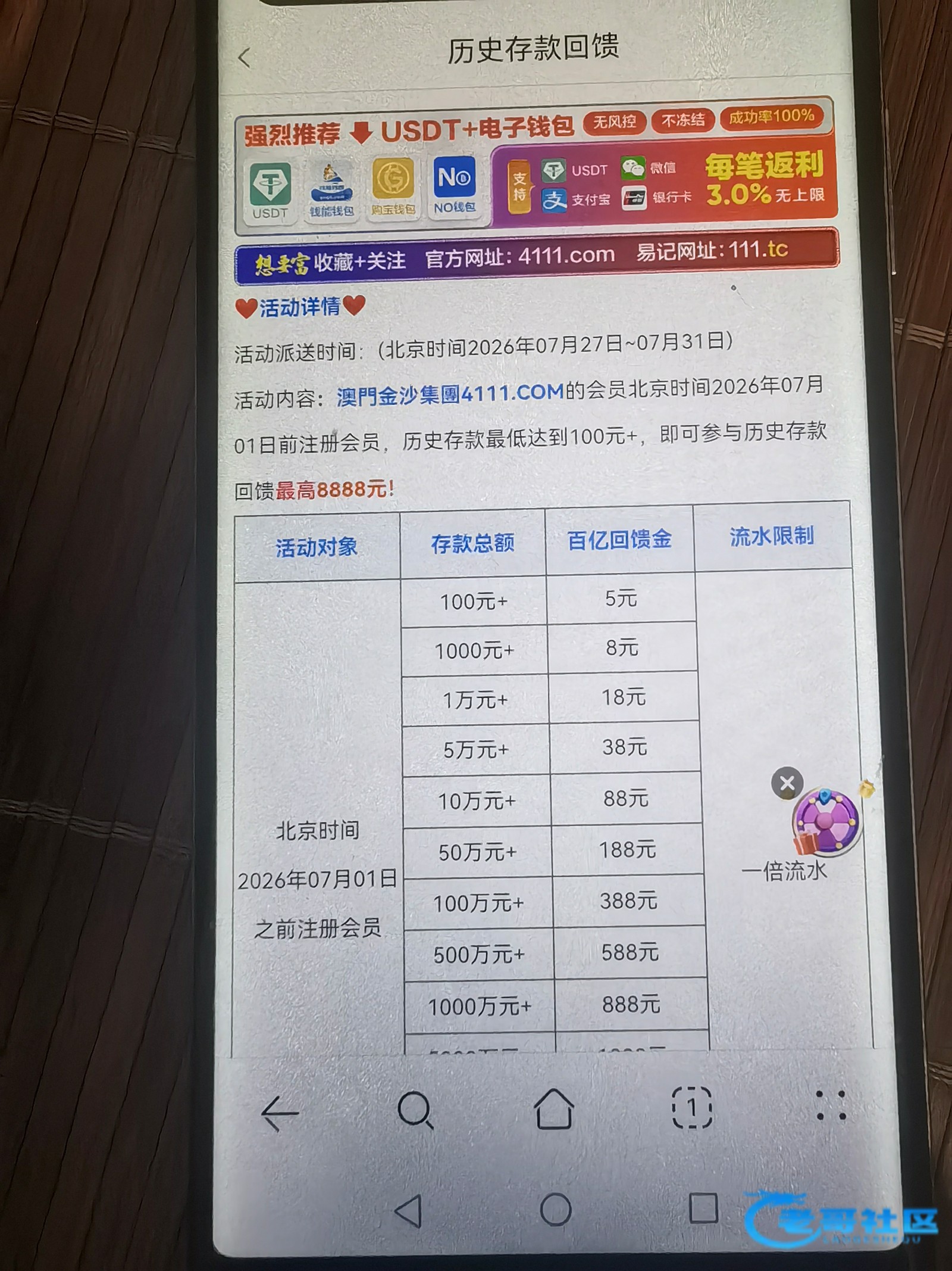 【金沙4111】历史存款回馈